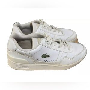 Lacoste T-Clip Athletic White Leather Shoes Women's Sneakers Size 7 Eur 39.5